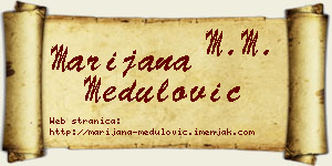 Marijana Medulović vizit kartica